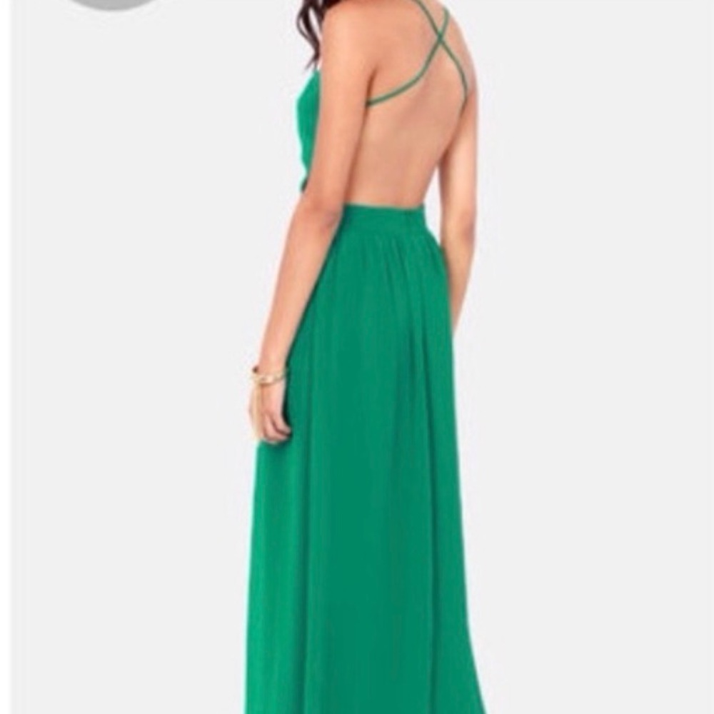 Open back straps emerald dress - Picture 1 of 4